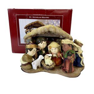 St. Nicholas Square Nativity Set Holy Family Christian Christmas Holiday Scene